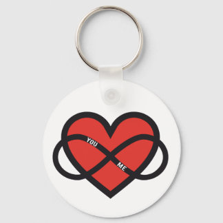 never ending love, red heart with infinity sign keychain