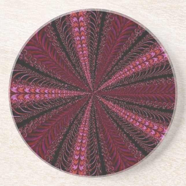 Never Ending Red Ribbon Drink Coaster (Front)