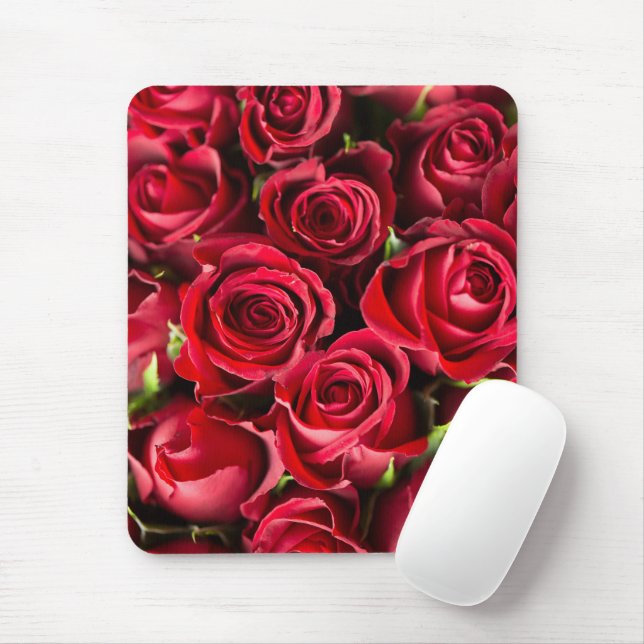 Never Enough Red Rose Flowers Mouse Pad (With Mouse)