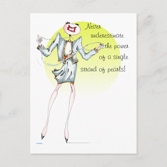 Never estimate the power of pearls postcards (Front)