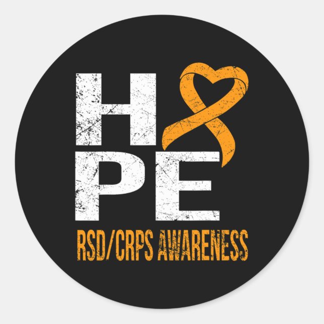 NEVER EVER EVER GIVE UP HOPE RSDCRPS AWARENESS T S CLASSIC ROUND STICKER (Front)