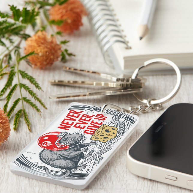Never ever give up 2 keychain (Front Right)