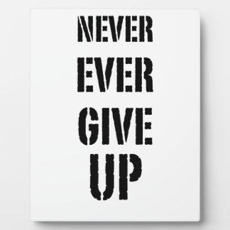 Never Ever Give UP Plaque