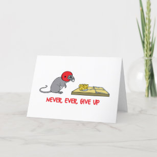 Never ever give up thank you card