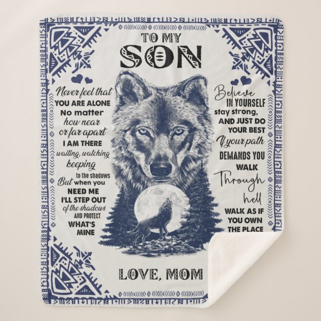 Never Feel That ...To My Son - Love Mom Sherpa Blanket (Front)