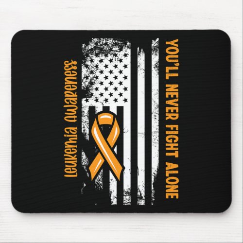 Never Fight Alone Blood Cancer Leukemia Awareness  Mouse Pad