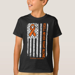 Never Fight Alone Blood Cancer Leukemia Awareness  T-Shirt