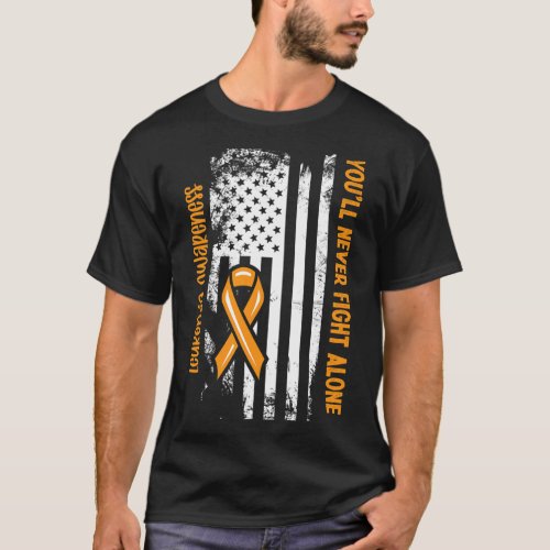 Never Fight Alone Blood Cancer Leukemia Awareness  T_Shirt