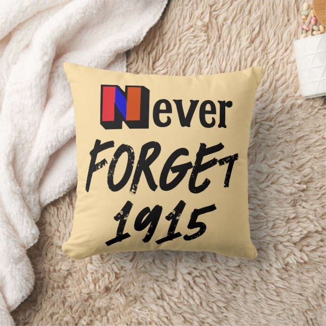 Never Forget 1915 Throw Pillow (Blanket)