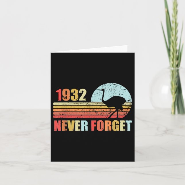 Never Forget 1932 Great Emu War Funny Australia Hi Card (Front)