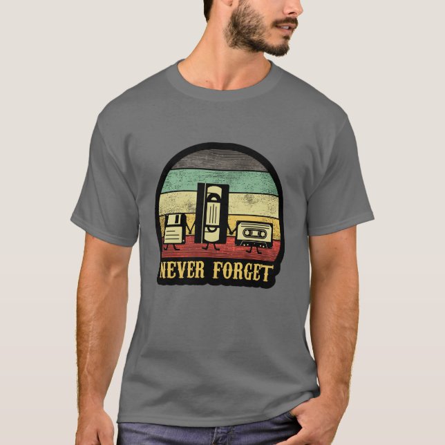 Never Forget 90s Sticker vintage T-Shirt (Front)