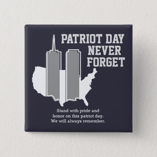 Never Forget 911 20th Anniversary Patriot Day 2021 Button