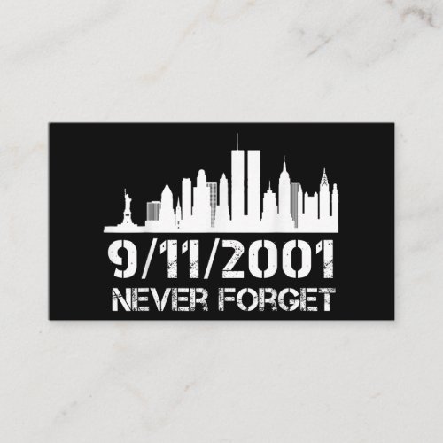 Never forget 911 21st anniversary patriot memorial business card