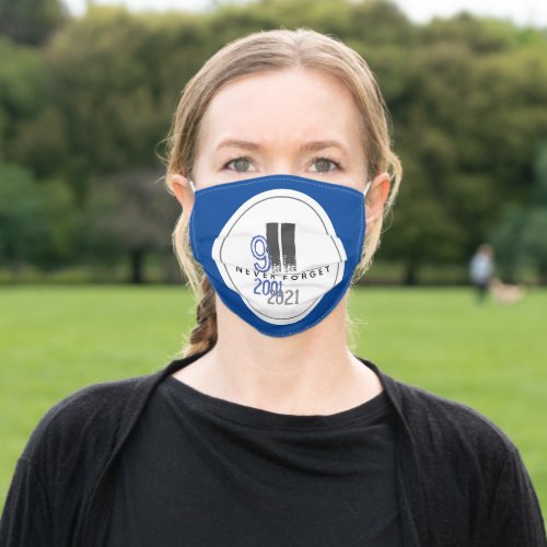 Never Forget 911 Grey World Trade Center Adult Cloth Face Mask