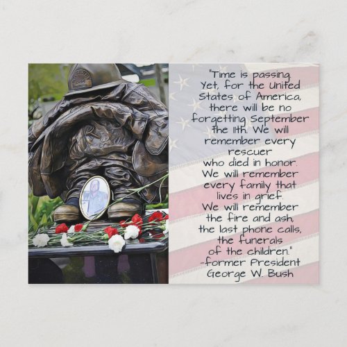 Never Forget 911 September 11th Memorabilia Postcard