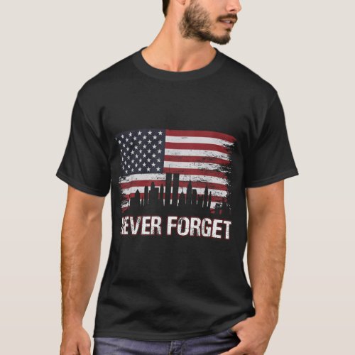 Never Forget 911 Vintage American Flag 911 patriot T_Shirt