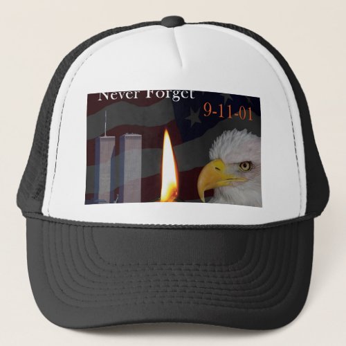 Never Forget 9-11-01 Trucker Hat Never Forget 9-11-01 Trucker Hat