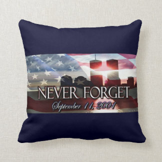 Never forget 9-11 Commemorative Pillow : Blue