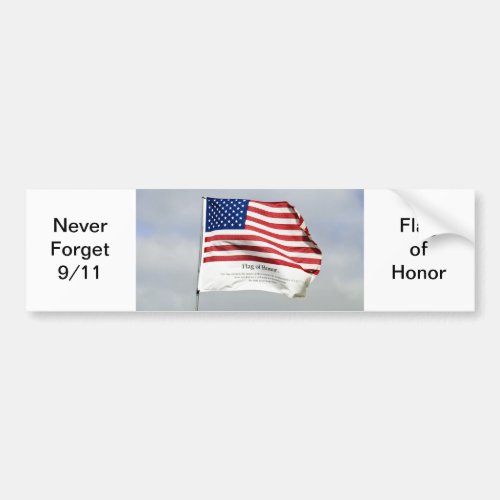 Never Forget 911 Flag of Honor sticker