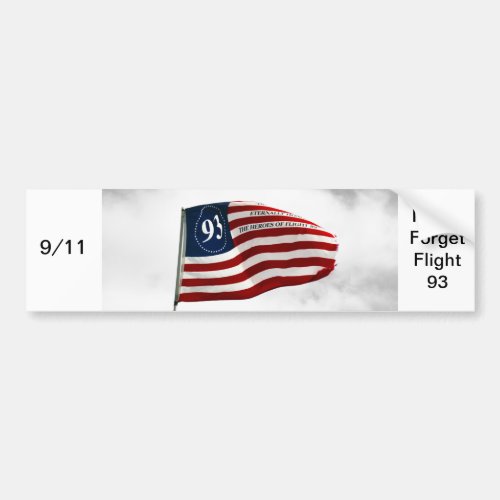Never Forget 911_ Flight 93 Bumper Sticker