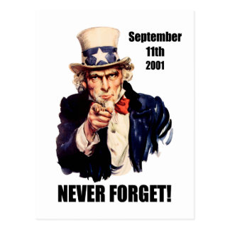 Never forget 9/11 postcard