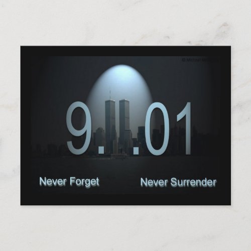 Never Forget 911 Postcard