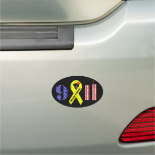 Never Forget 9 11 Yellow Ribbon Car Magnet