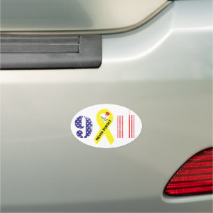 Never Forget 9 11 Yellow Ribbon Car Magnet