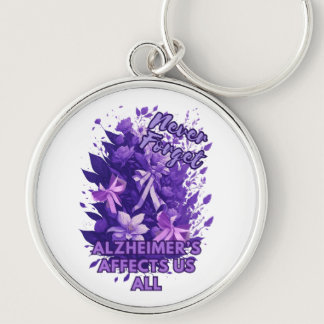 Never Forget Alzheimer's Affects Us All - End Alz  Keychain