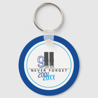 Never Forget Blue 911 World Trade Center Keychain