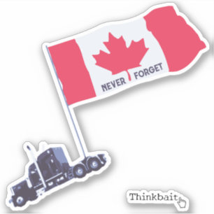 "Never Forget" Canadian Trucker Convoy Vinyl Sticker