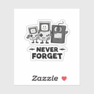 Never Forget Casse tape Vintage  90s aesthetic Sticker