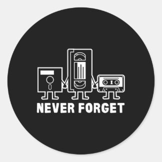 Never Forget Cassette Tape Classic Round Sticker