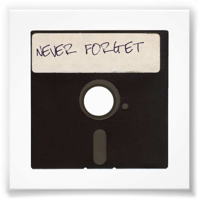 Never Forget Computer Floppy Disks Photo Print (Front)