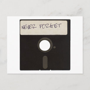 Never Forget Computer Floppy Disks Postcard