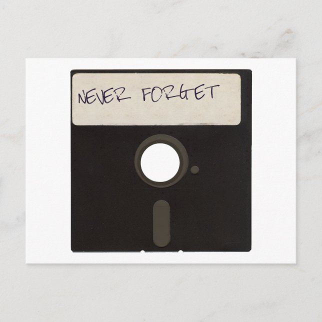 Never Forget Computer Floppy Disks Postcard (Front)