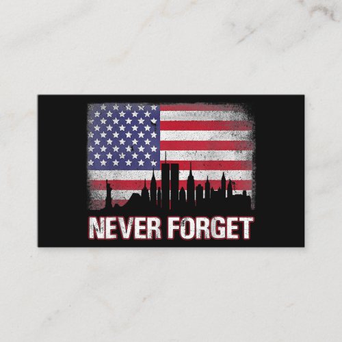 Never forget day memorial 21th anniversary patriot business card