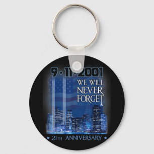 Never forget day memorial 21th anniversary patriot keychain