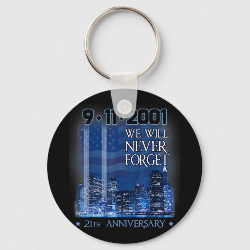 Never forget day memorial 21th anniversary patriot keychain