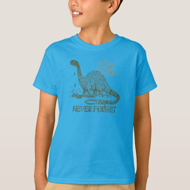 Never Forget Dinosaur shirts and gift ideas (Front)