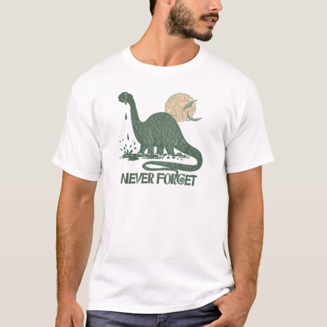 Never Forget Dinosaur shirts and gift ideas (Front)