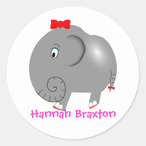 Never Forget Elephant Personalized Name Label