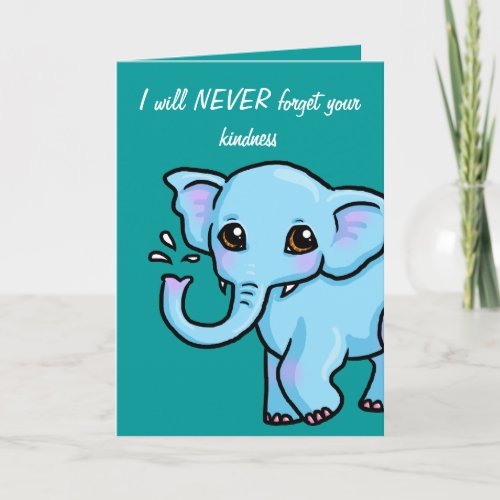Never forget Elephant Thank you card