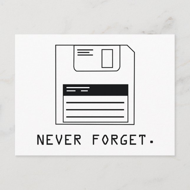 Never Forget : Floppy Disk Postcard (Front)