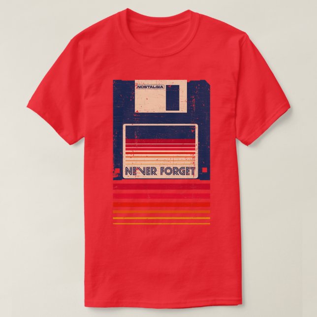Never Forget Floppy Disk T-Shirt (Design Front)
