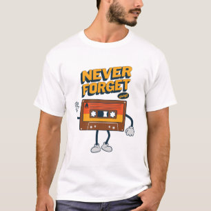 Never Forget Floppy Disk VHS Tape Cassette Tape T-Shirt