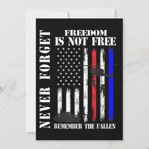 Never forget freedom isnt free veteran memorial d invitation