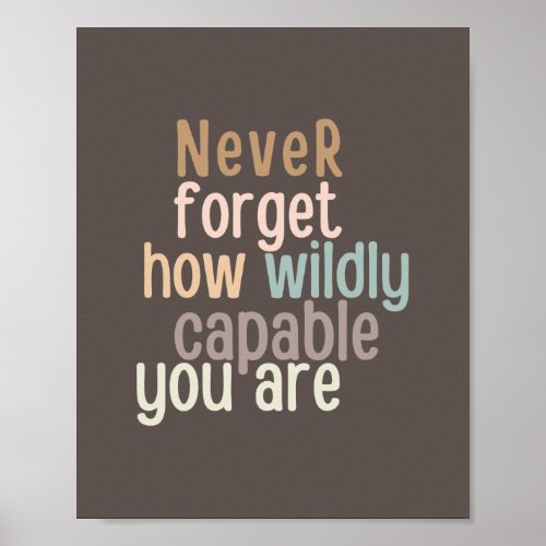 Never Forget How Wildly Capable You Are Poster