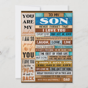 Never Forget I Love U - Dad To Son  Holiday Card