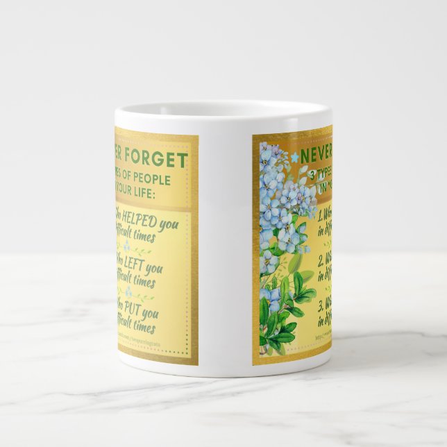 Never Forget Inspirational Giant Coffee Mug (Front)